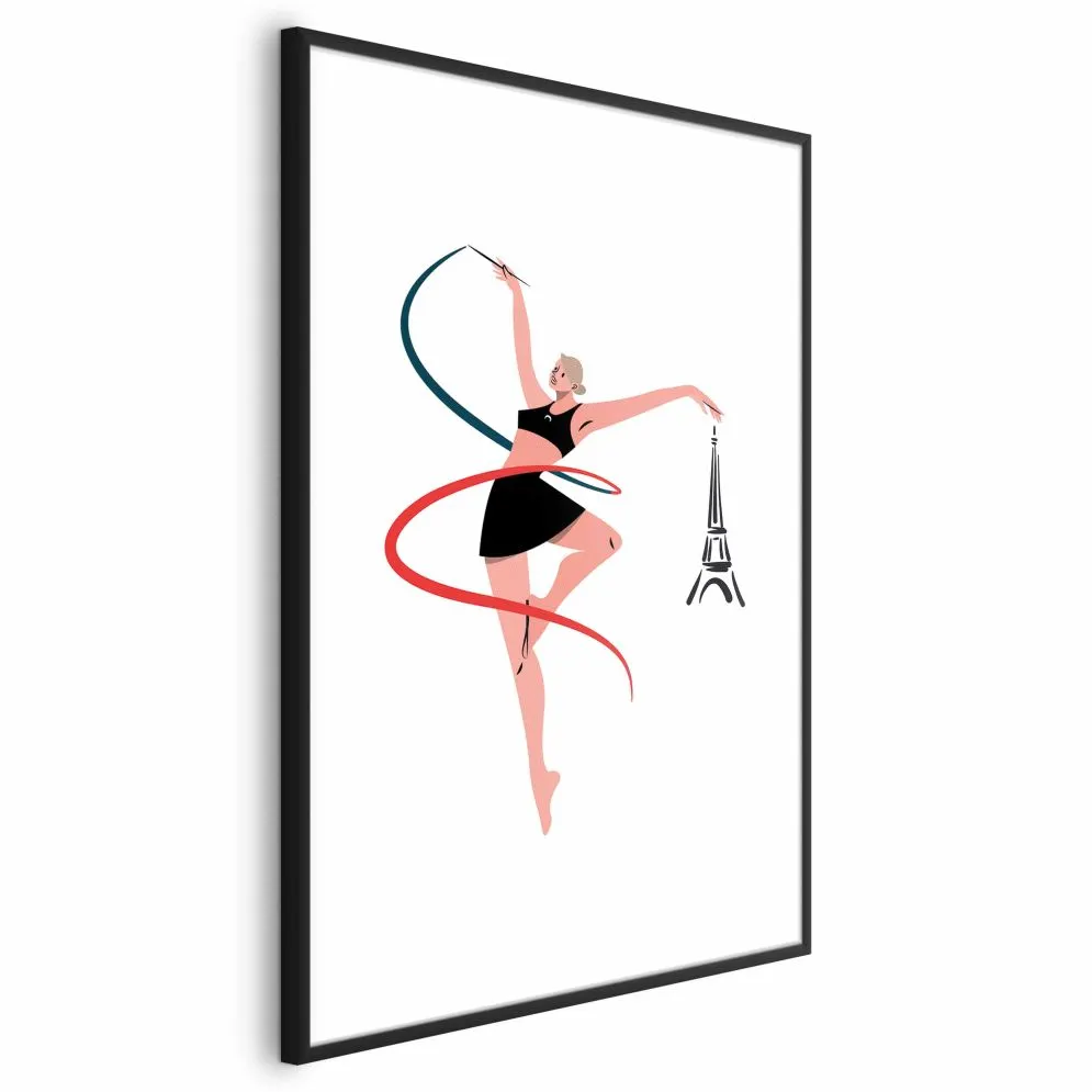 Plakat Gimnastyka artystyczna 60x90 cm z ramą czarną z marginesem | MIRAT.