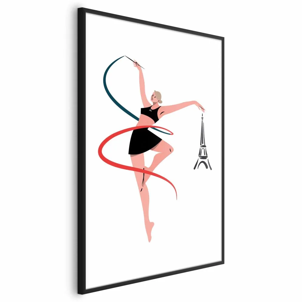 Plakat Gimnastyka artystyczna 60x90 cm z ramą czarną bez marginesu | MIRAT.
