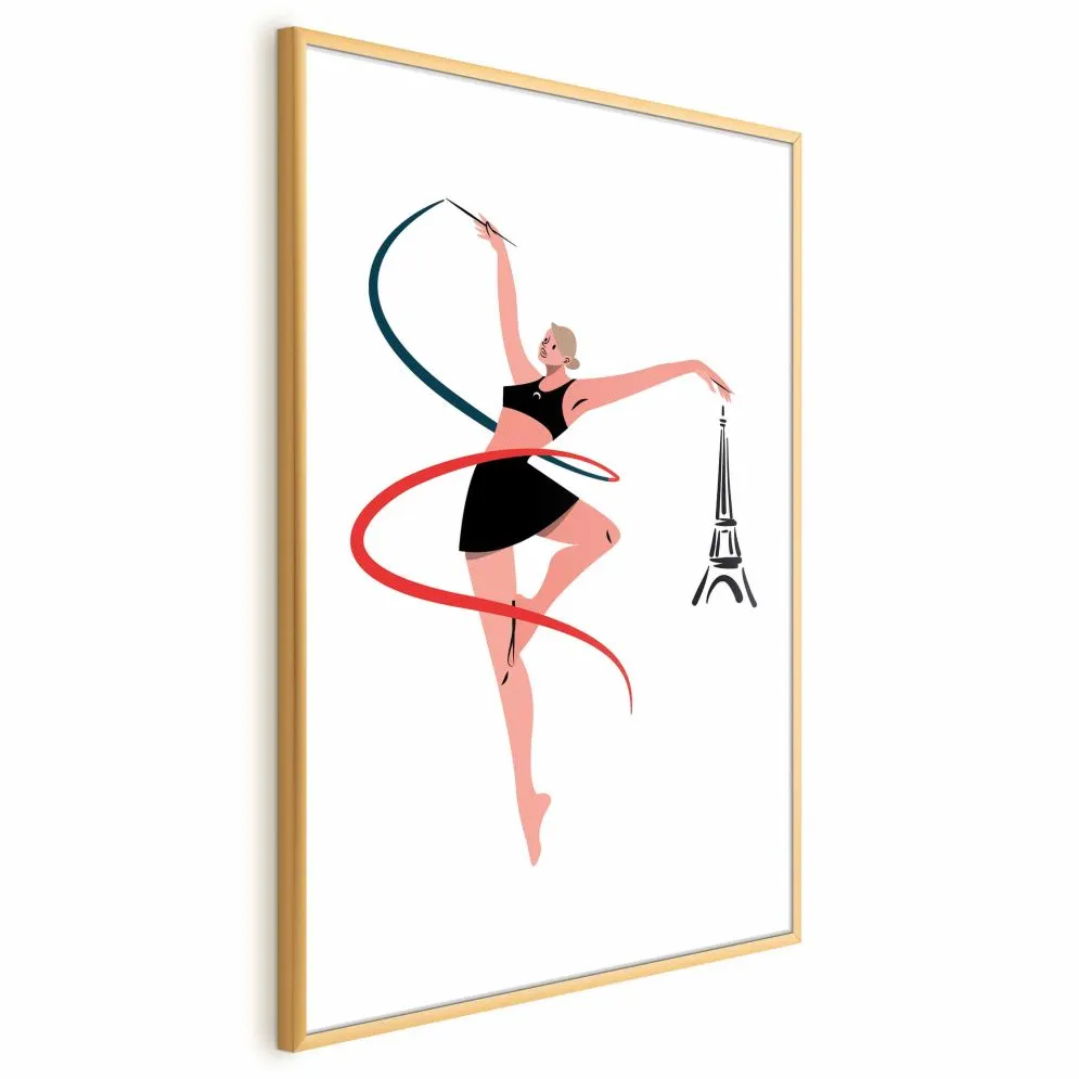 Plakat Gimnastyka artystyczna 60x90 cm z ramą złotą bez marginesu | MIRAT.