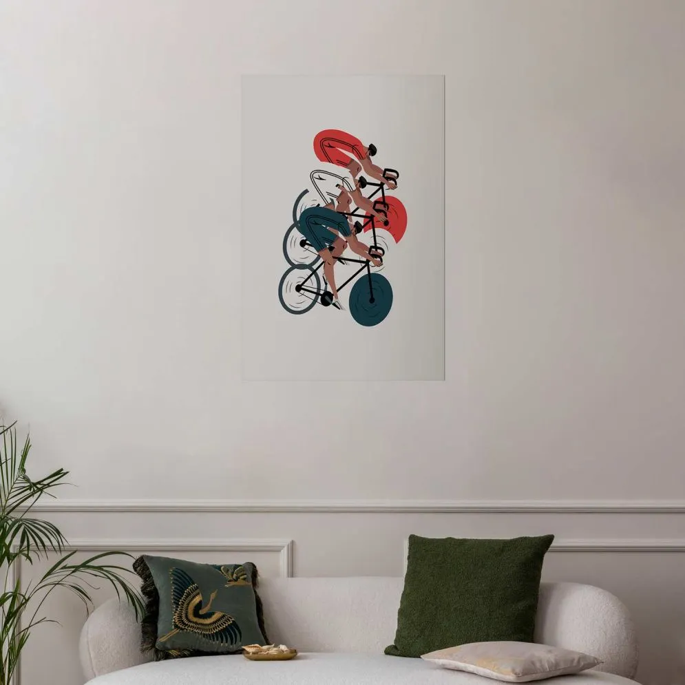 Plakat Wyścig kolarski 29,7x42 cm bez ramy z marginesem | MIRAT.
