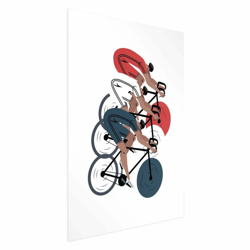 Plakat Wyścig kolarski 29,7x42 cm bez ramy z marginesem | MIRAT.