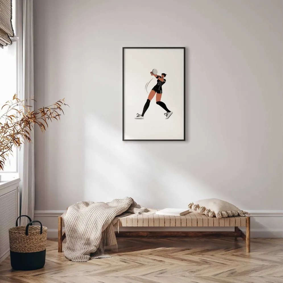 Plakat Siatkarka 60x90 cm z ramą czarną z marginesem | MIRAT.