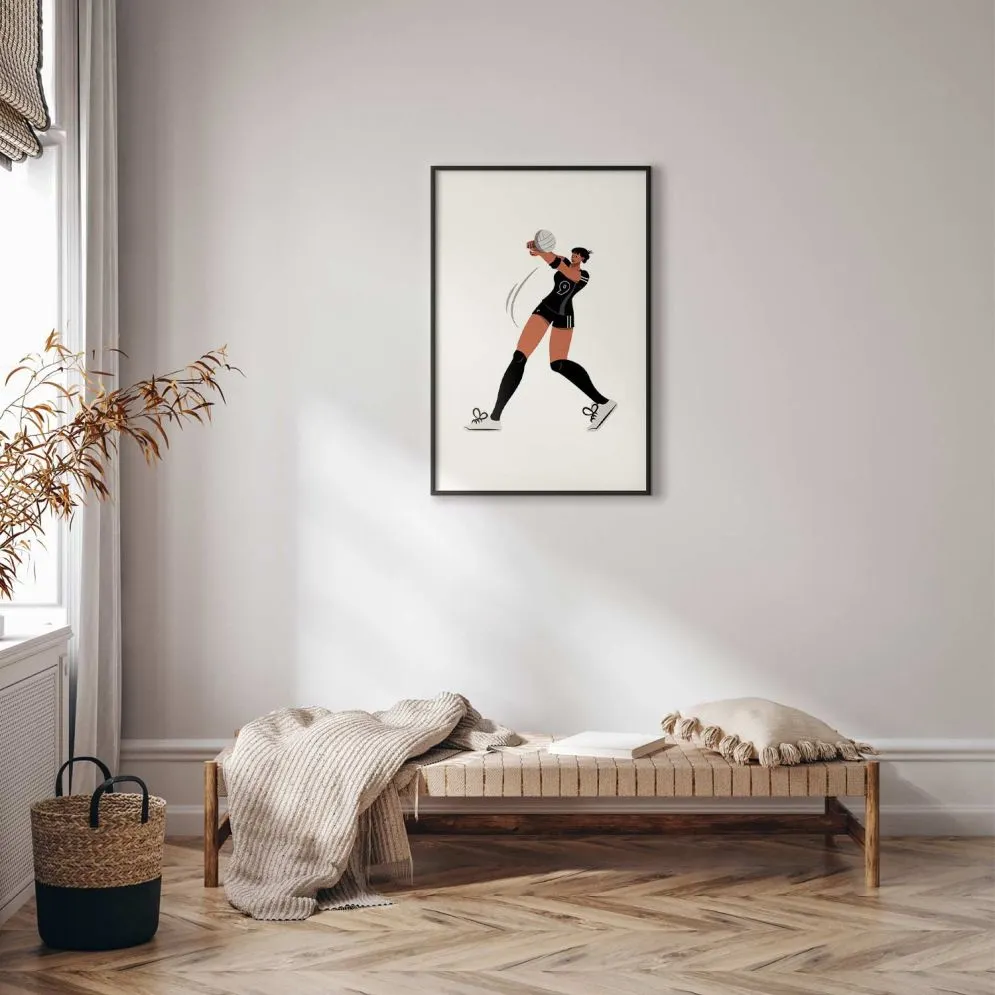 Plakat Siatkarka 21x30 cm z ramą czarną bez marginesu | MIRAT.