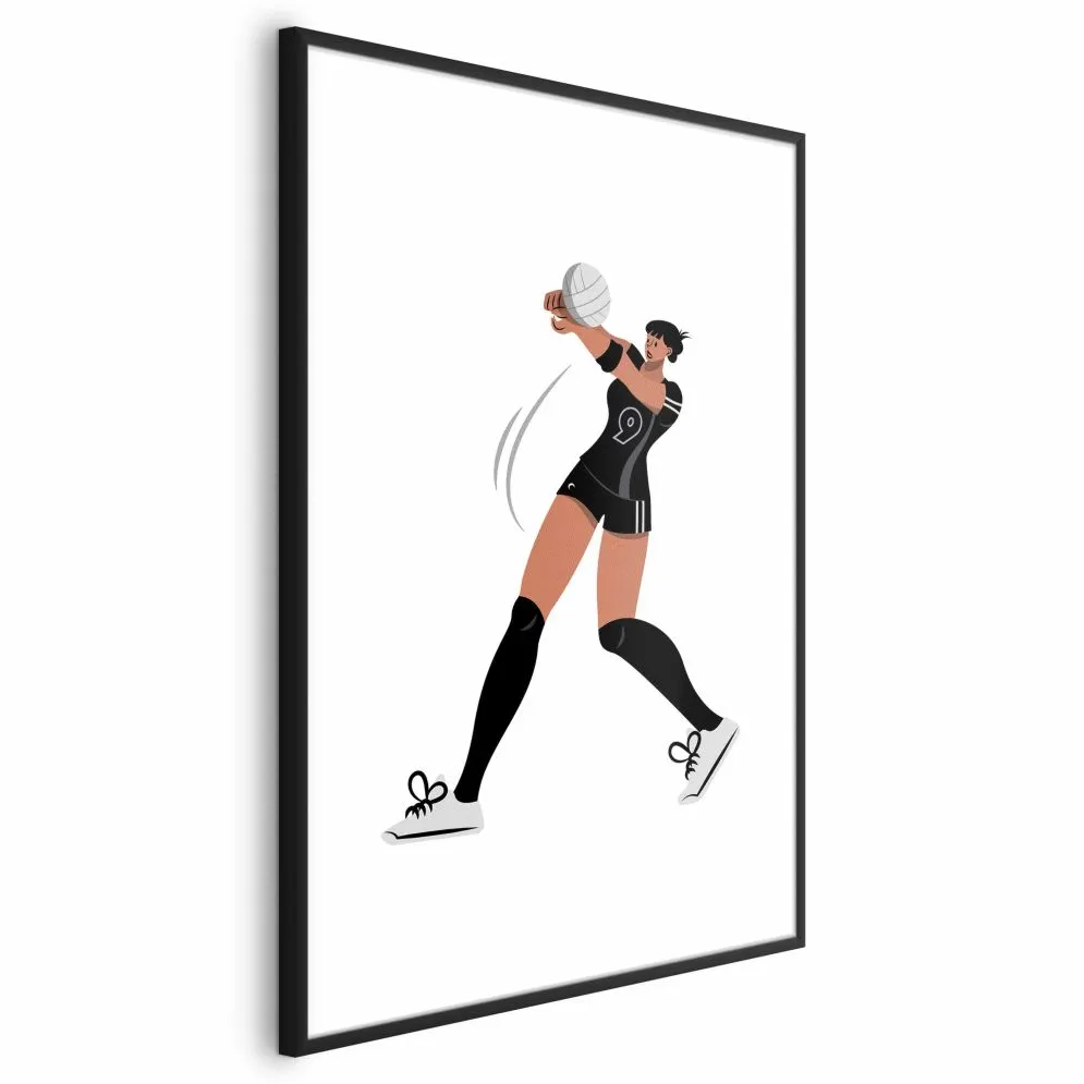 Plakat Siatkarka 21x30 cm z ramą czarną bez marginesu | MIRAT.