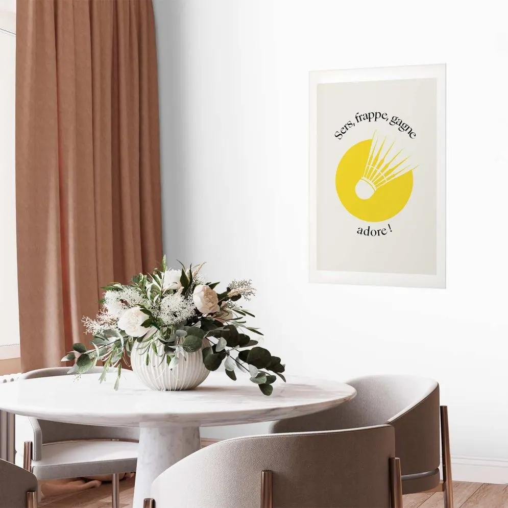 Plakat Lotka do badmintona 40x60 cm bez ramy z marginesem | MIRAT.