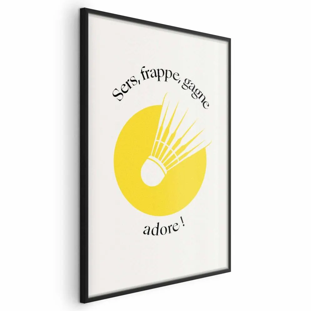 Plakat Lotka do badmintona 60x90 cm z ramą czarną bez marginesu | MIRAT.