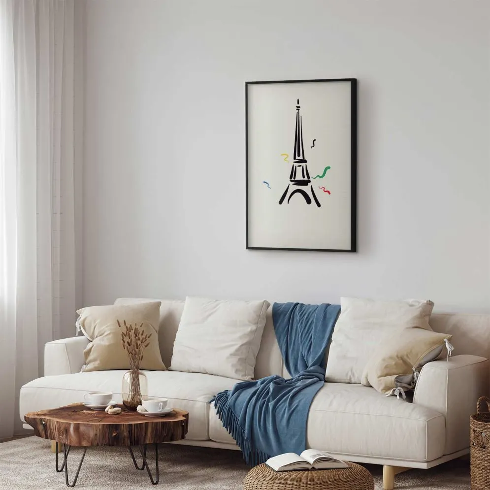 Plakat Wieża Eiffla 60x90 cm z ramą czarną bez marginesu | MIRAT.