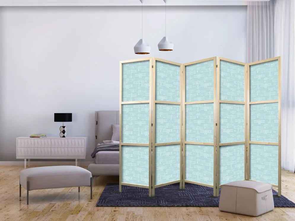 Parawan japoński Dla dzieci 225x172 cm 5-częściowy beżowy | MIRAT.