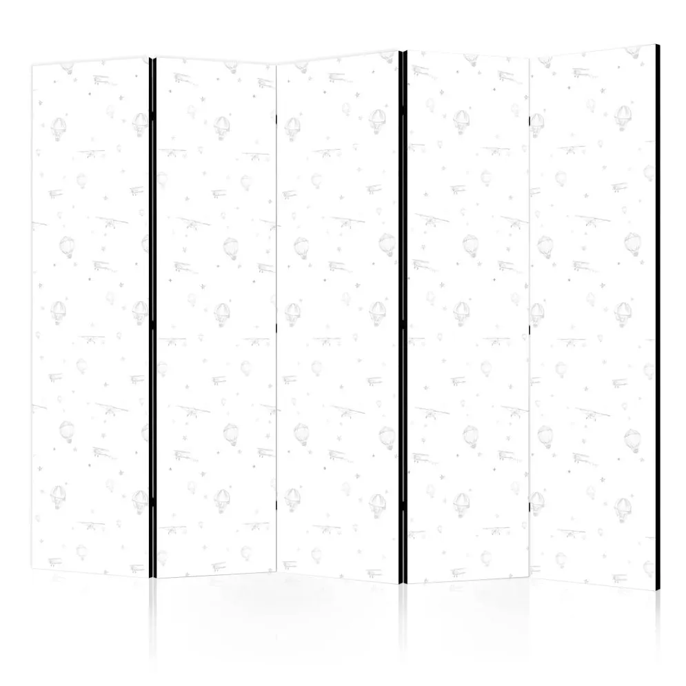 Parawan jednostronny Dla dzieci 225x172 cm 5-częściowy czarny | MIRAT.