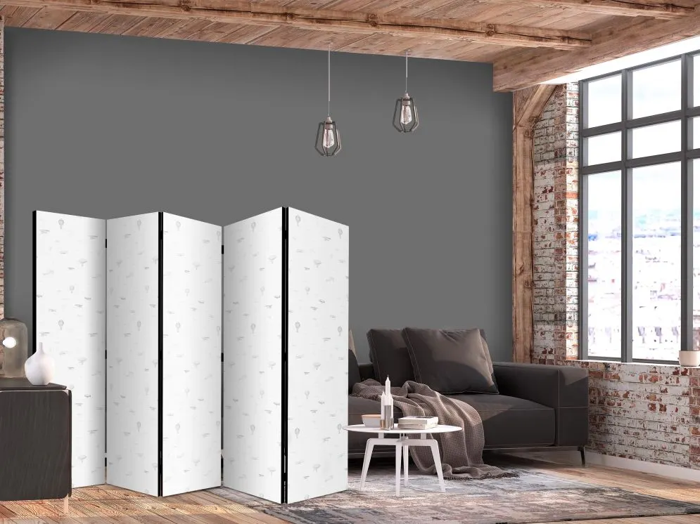Parawan jednostronny Dla dzieci 225x172 cm 5-częściowy czarny | MIRAT.