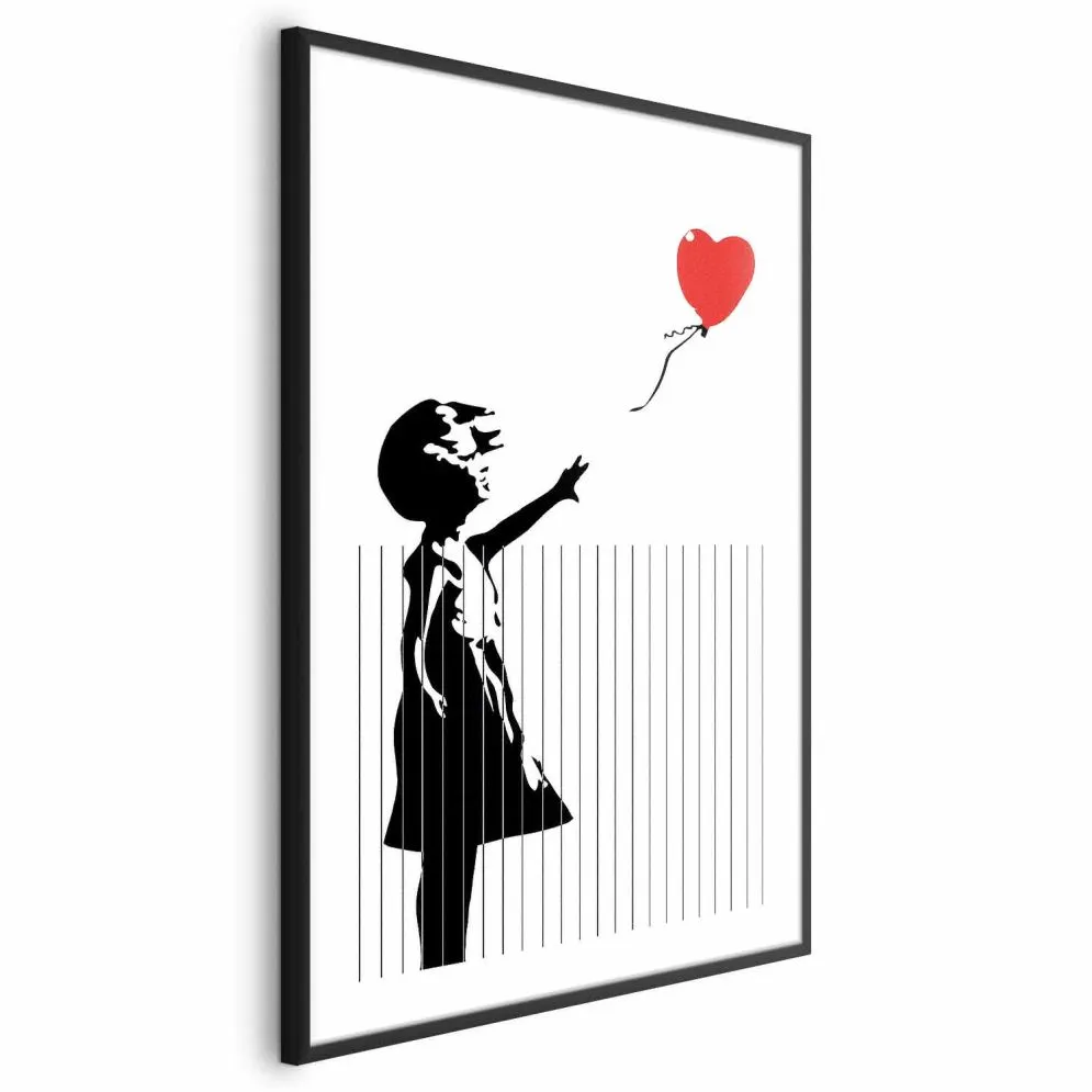 Plakat Pocięty Banksy 29,7x42 cm z ramą czarną z marginesem | MIRAT.