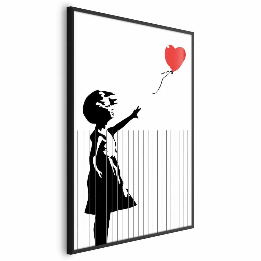 Plakat Pocięty Banksy 29,7x42 cm z ramą czarną bez marginesu | MIRAT.
