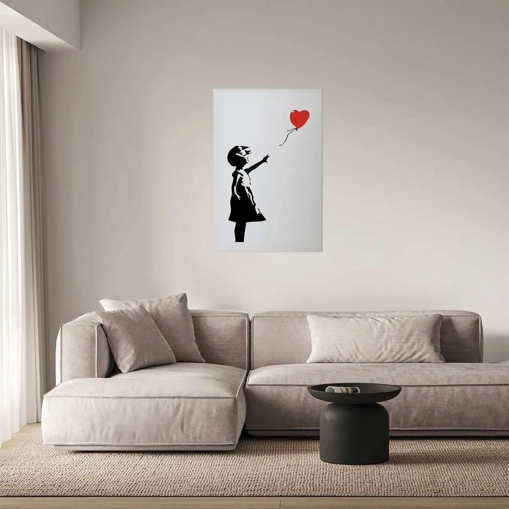 Plakat Dziewczynka z balonem 60x90 cm bez ramy z marginesem | MIRAT.