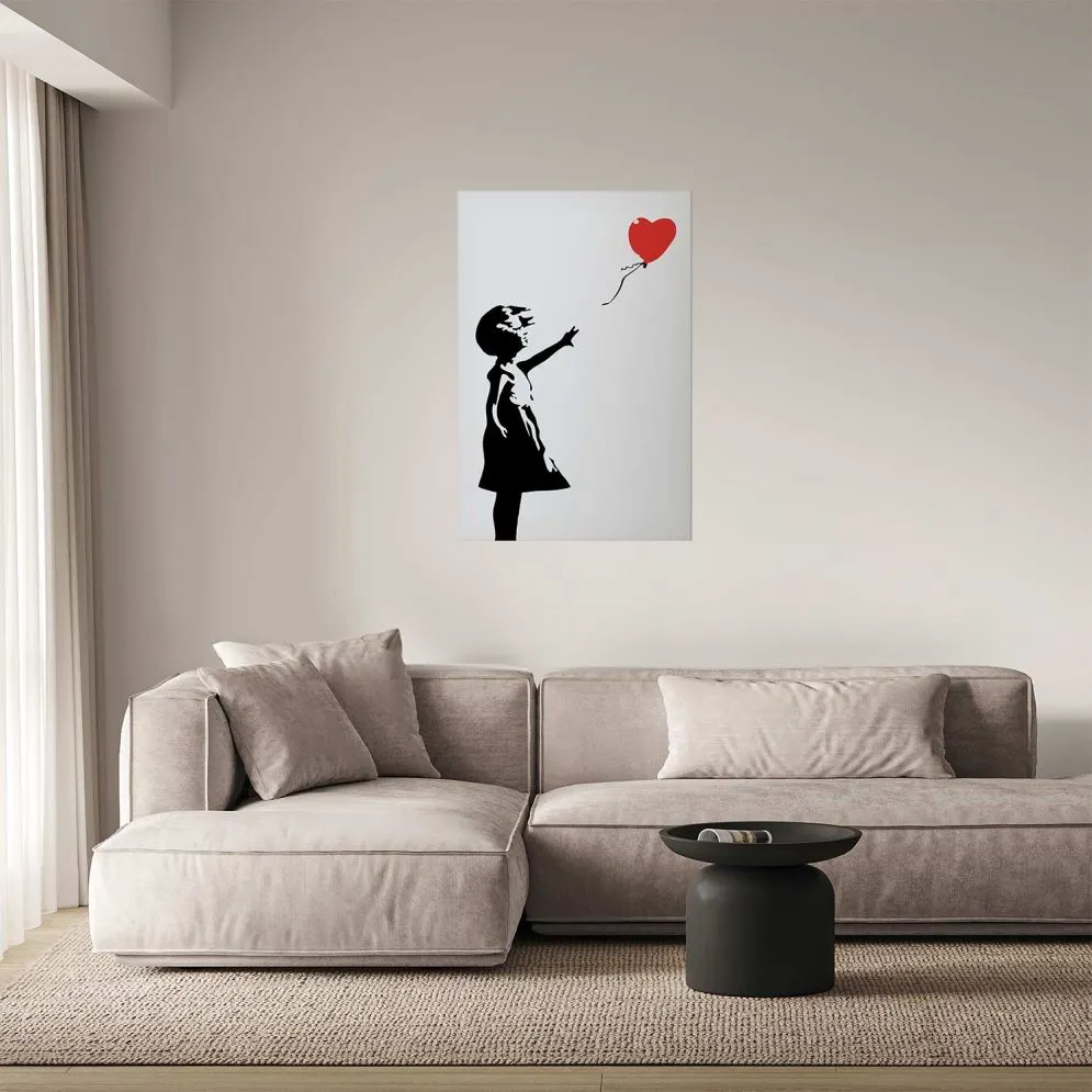 Plakat Dziewczynka z balonem 60x90 cm bez ramy bez marginesu | MIRAT.