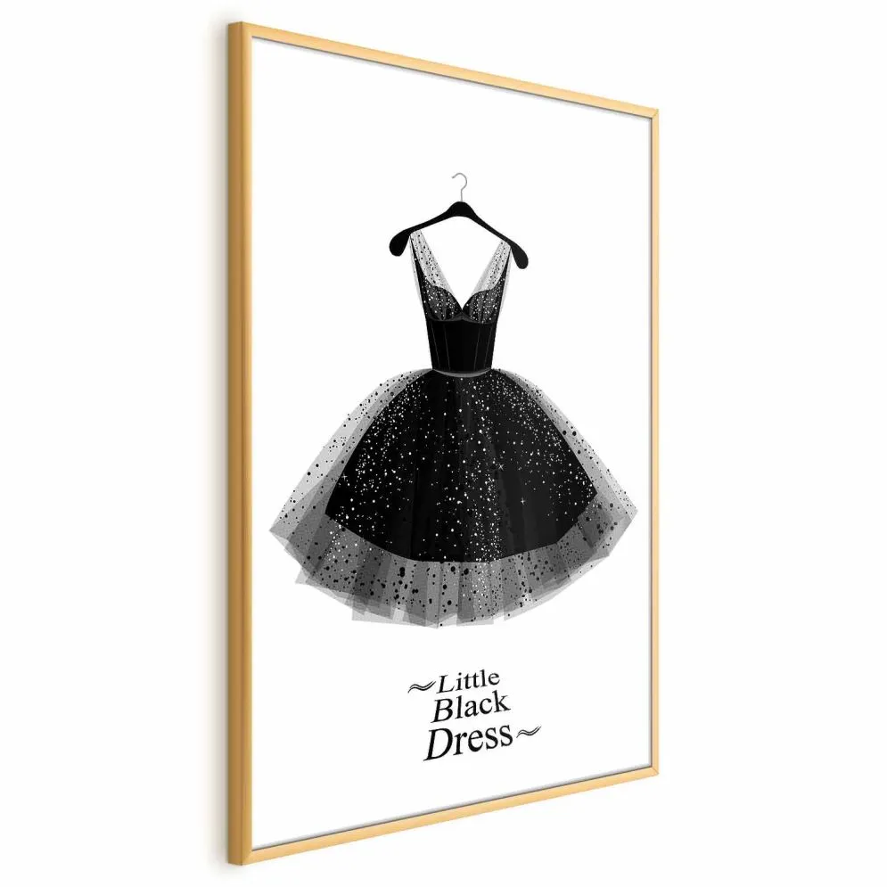 Plakat Mała sukienka 60x90 cm z ramą złotą bez marginesu | MIRAT.