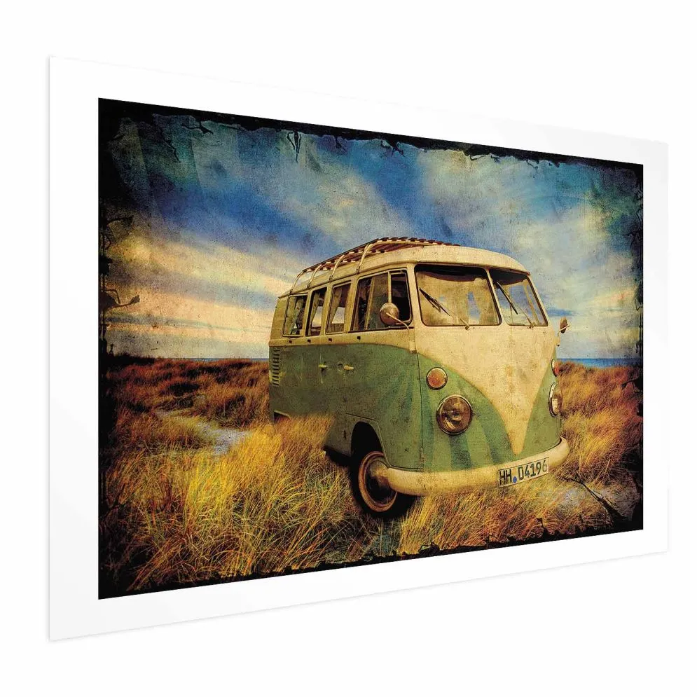 Plakat Retro bus 90x60 cm bez ramy z marginesem | MIRAT.
