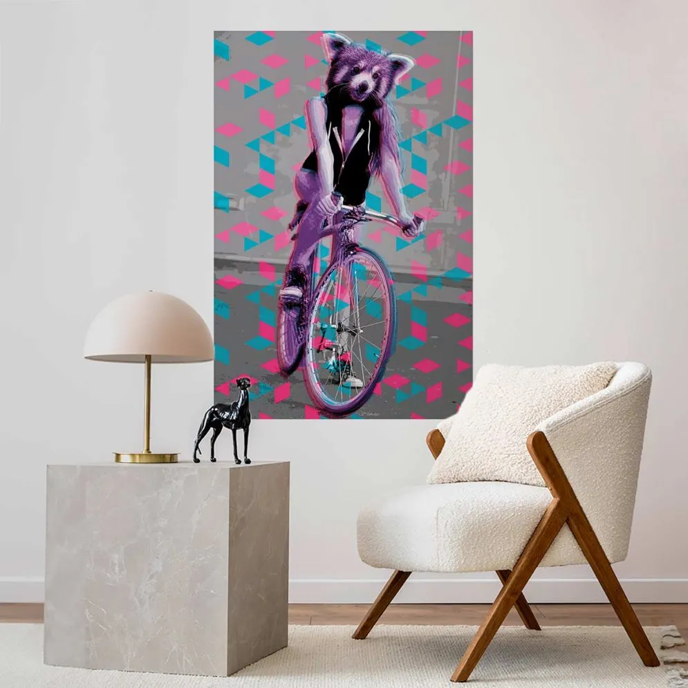 Plakat Szop na rowerze 40x60 cm bez ramy bez marginesu | MIRAT.
