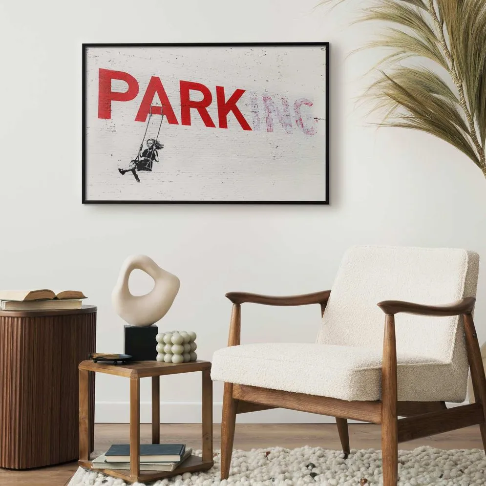 Plakat Parking 90x60 cm z ramą czarną bez marginesu | MIRAT.