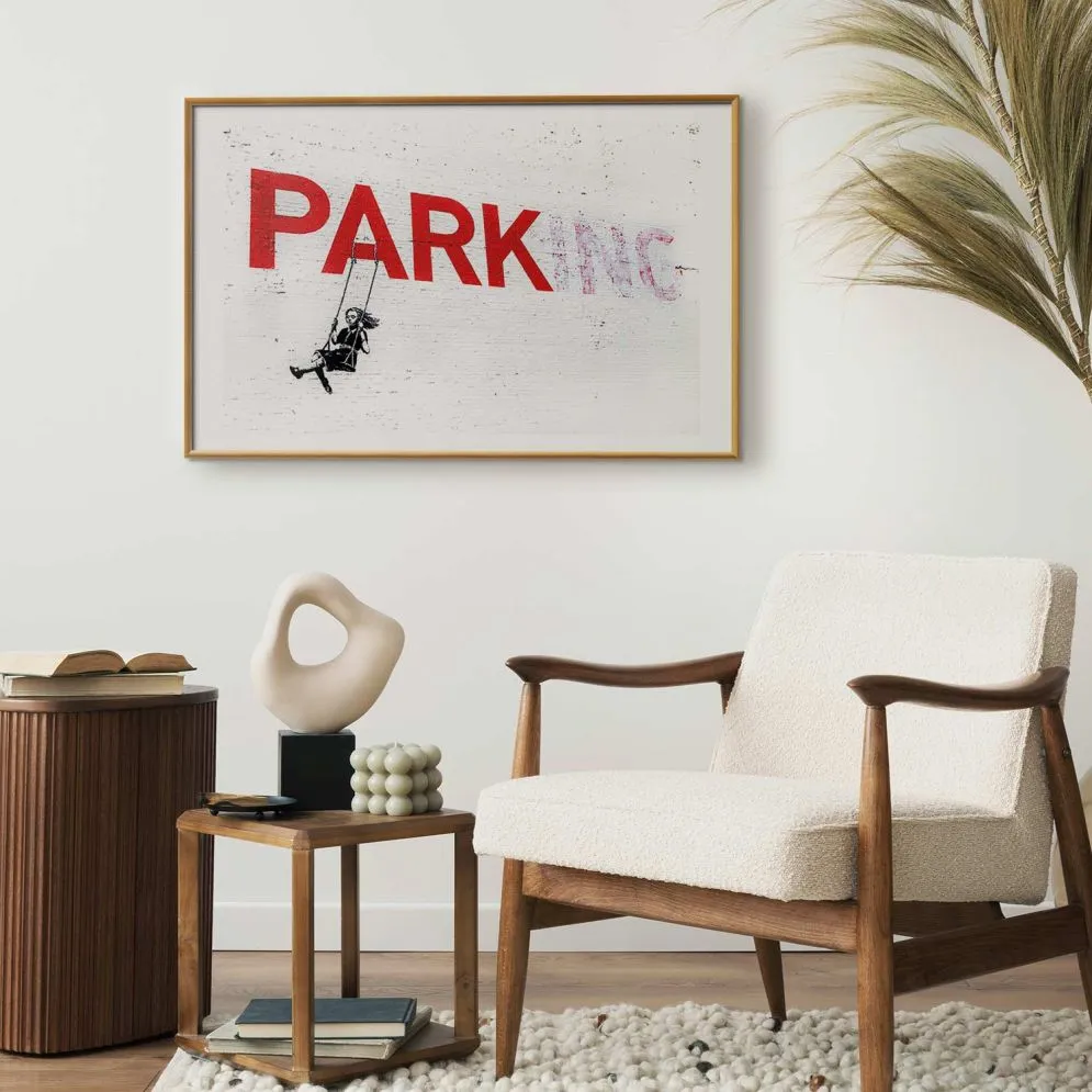 Plakat Parking 60x40 cm z ramą złotą z marginesem | MIRAT.
