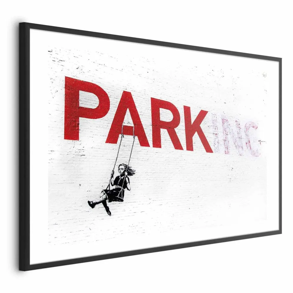 Plakat Parking 90x60 cm z ramą czarną z marginesem | MIRAT.