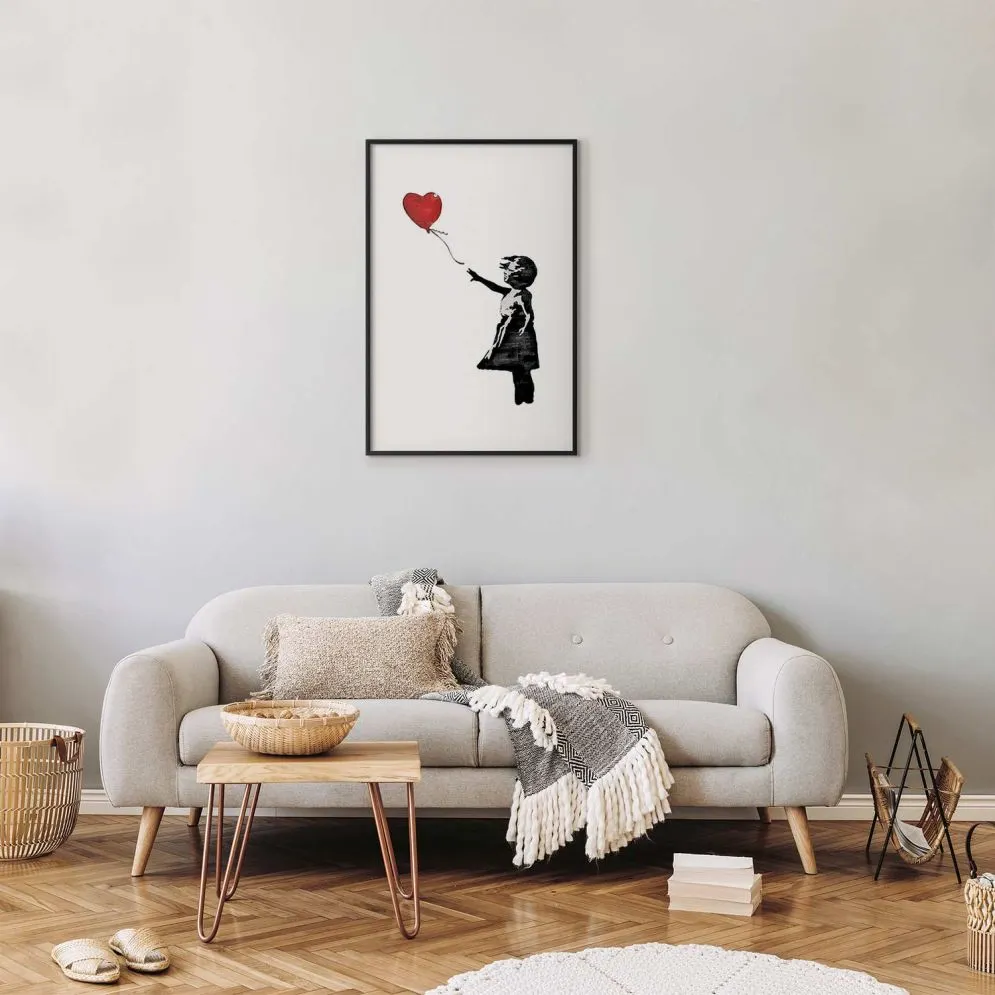 Plakat Banksy: Dziewczynka 21x30 cm z ramą czarną z marginesem | MIRAT.