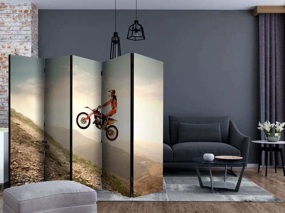Parawan jednostronny Ludzie 225x172 cm 5-częściowy biały | MIRAT.