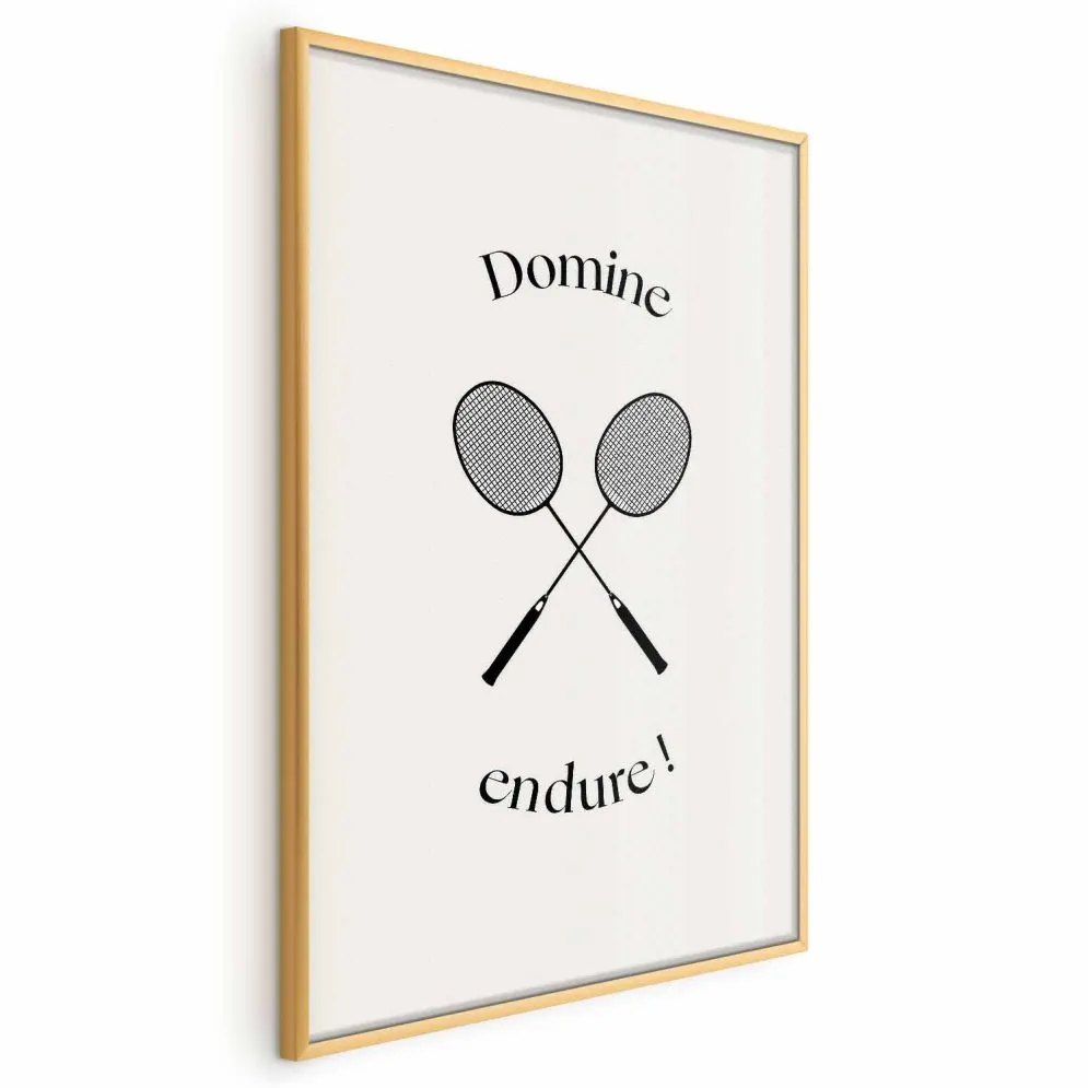 Plakat Rakiety do badmintona 60x90 cm z ramą złotą bez marginesu | MIRAT.