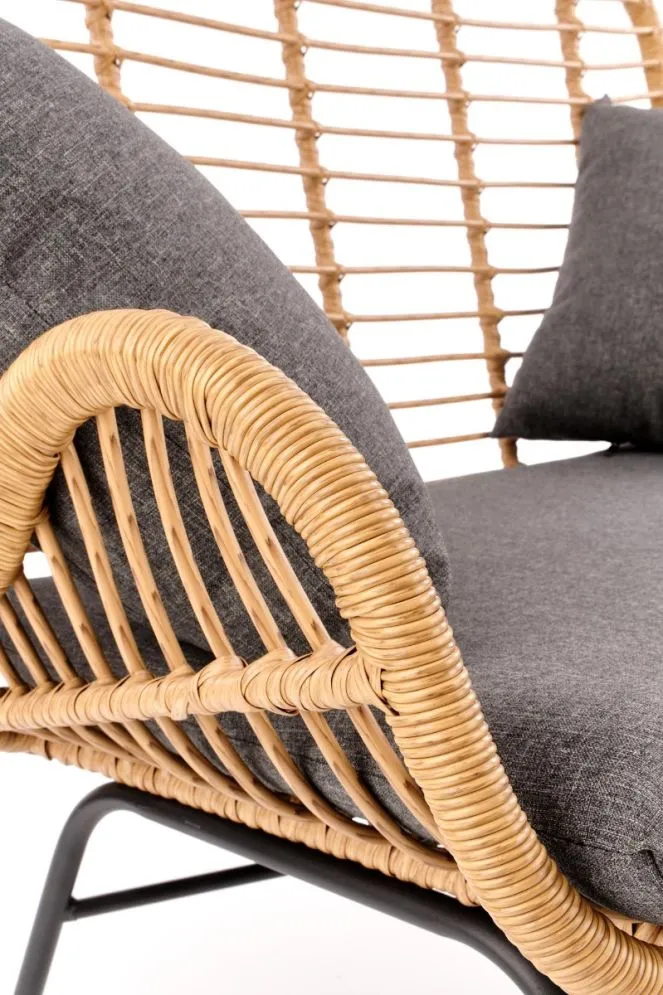 Sofa IKARO XL rattanowa z poduszkami na metalowych nogach | MIRAT. styl LOFT