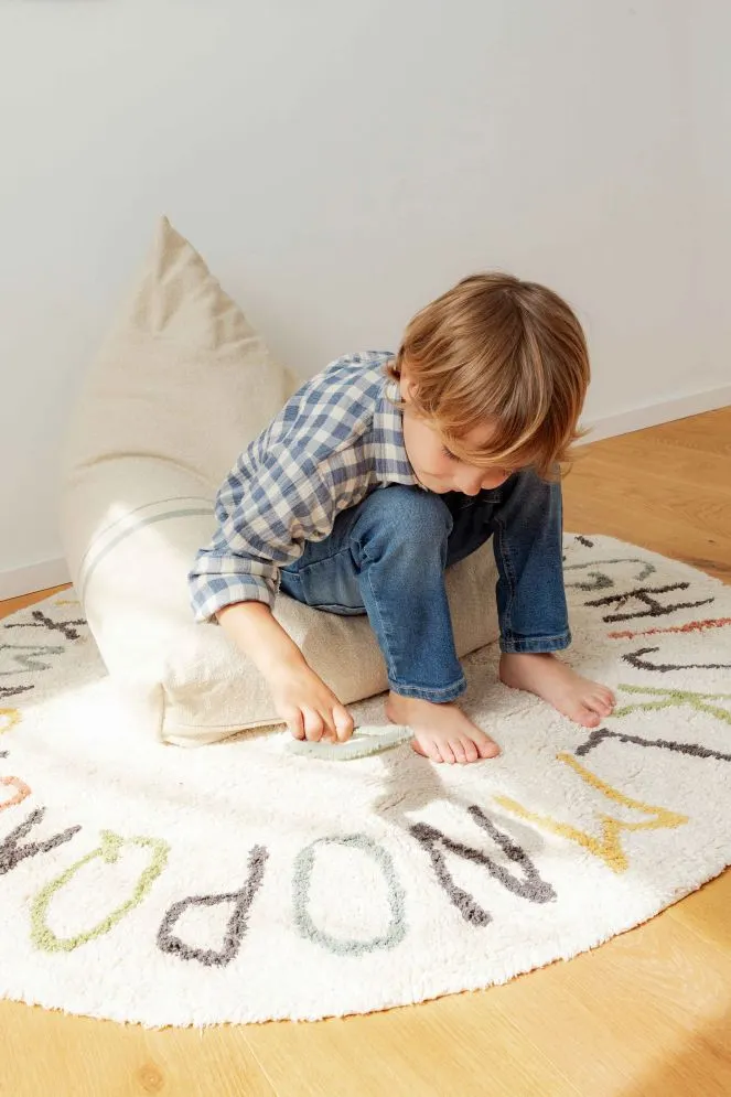 Dywan dziecięcy ABECADŁO COLOR Ø120 cm beżowy do prania w pralce I sklep meblowy MIRAT.