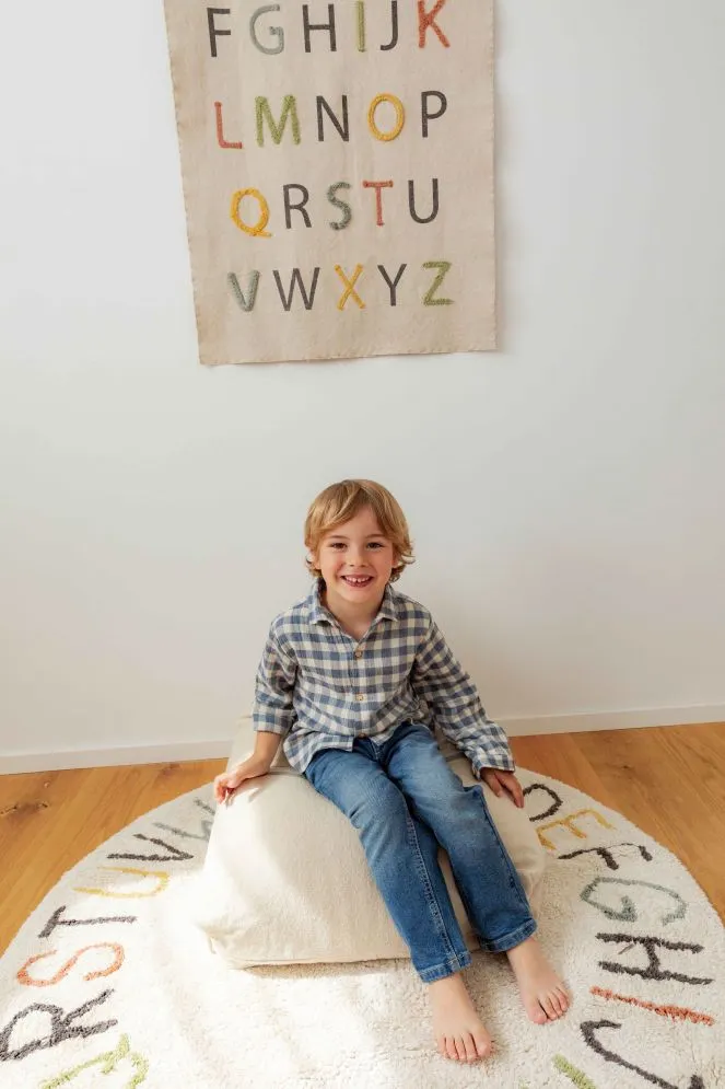 Dywan dziecięcy ABECADŁO COLOR Ø120 cm beżowy do prania w pralce I sklep meblowy MIRAT.