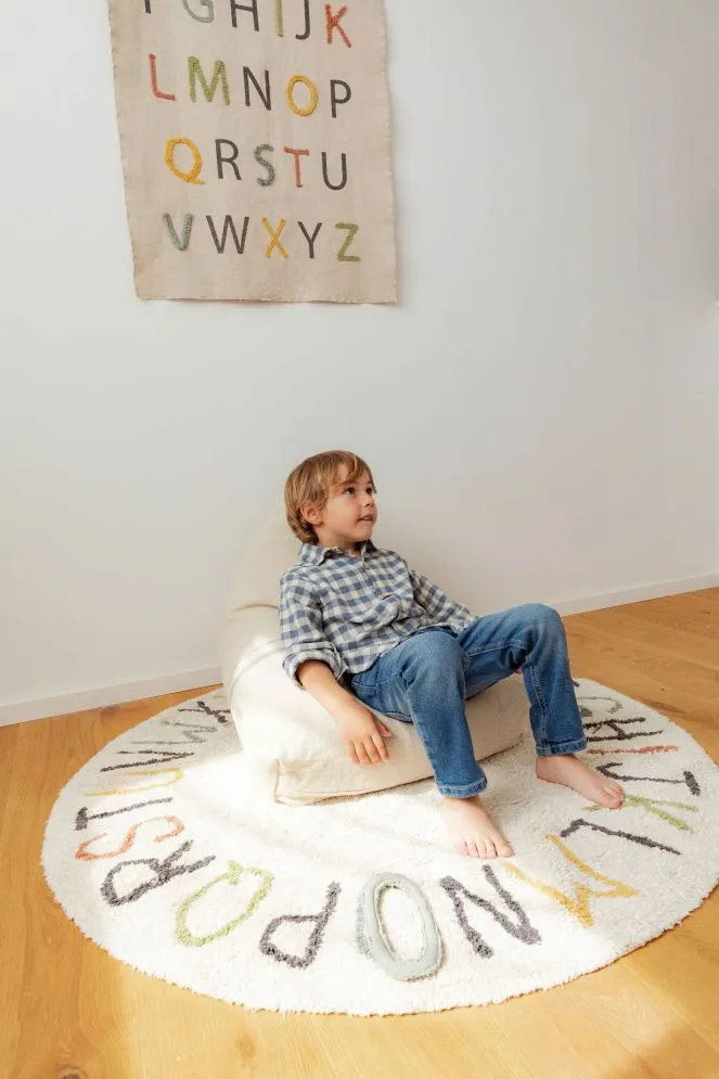 Dywan dziecięcy ABECADŁO COLOR Ø120 cm beżowy do prania w pralce I sklep meblowy MIRAT.