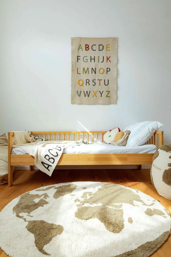 Dywan dziecięcy MAPS Ø 120 cm kremowy/brązowy okrągły I sklep meblowy MIRAT.
