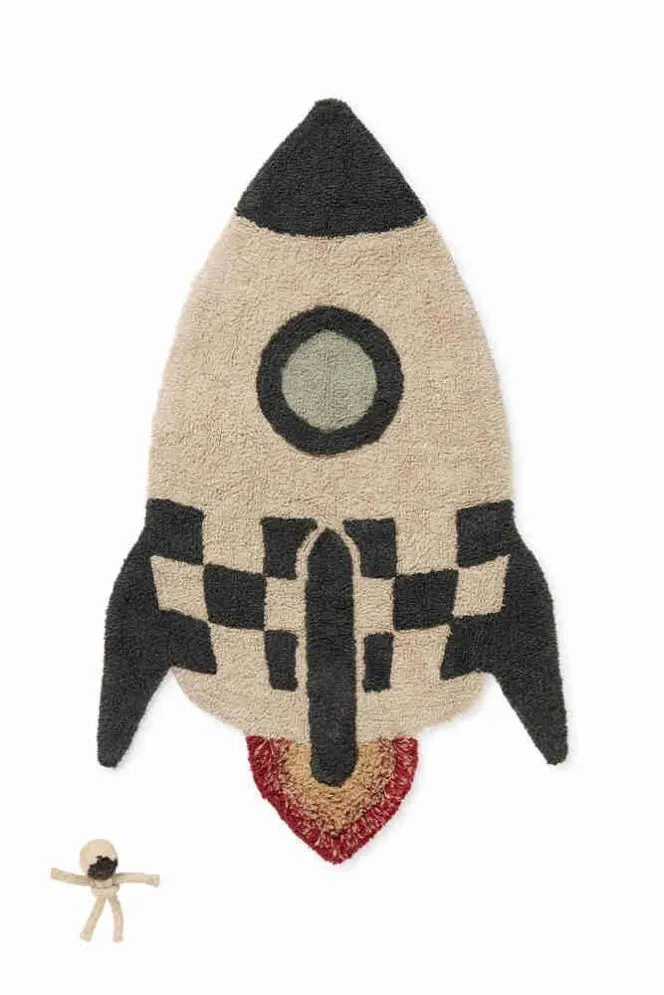 Dywan dziecięcy ASTROLOT 130x90cm beżowy/ciemnoszary ekologiczny I sklep meblowy MIRAT. kolekcja ASTRONAUT