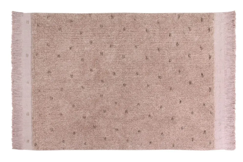 Dywan prostokątny LOREN 140x200 różowy z frędzelkami | MIRAT.