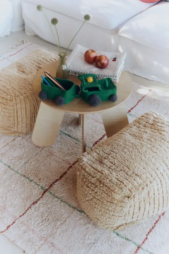 Pufa dziecięca PUCH SIANA beżowa prostokątna I sklep meblowy MIRAT.  kolekcja FARM
