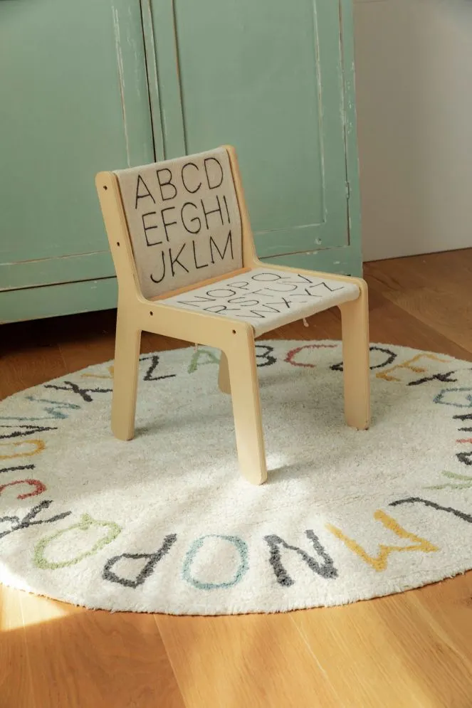 Dywan dziecięcy ABECADŁO COLOR Ø120 cm beżowy do prania w pralce I sklep meblowy MIRAT.