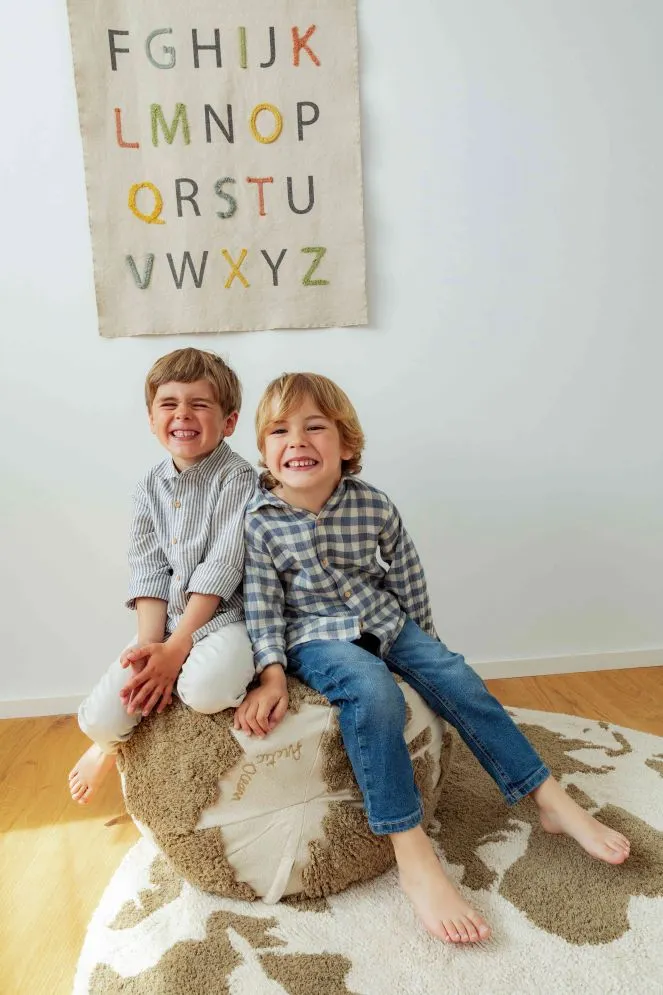 Dywan dziecięcy MAPS Ø 120 cm kremowy/brązowy okrągły I sklep meblowy MIRAT.