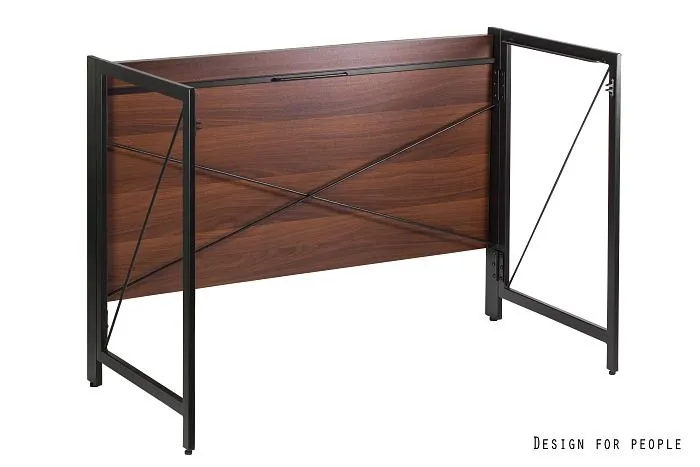 Biurko składane QUICK orzech/czarny w stylu loft | MIRAT. w stylu LOFT kolekcja