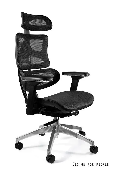 Fotel biurowy ERGOTECH czarny/chrom | MIRAT. w stylu kolekcja