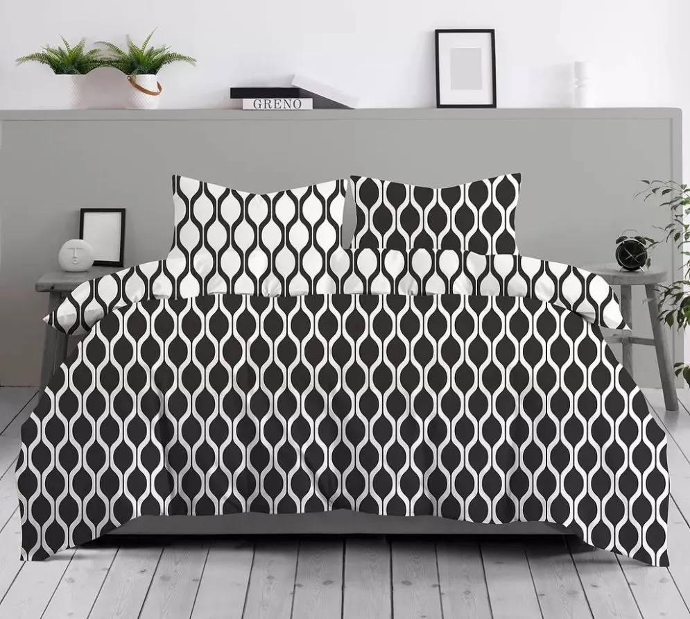 Pościel bawełniana Premium Bielbaw 160x200 Imo czarna dwustronna MIRAT.