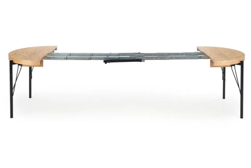 Stół INFERNO 100(300)x100 dąb/czarny rozkładany w stylu loft | MIRAT. styl LOFT