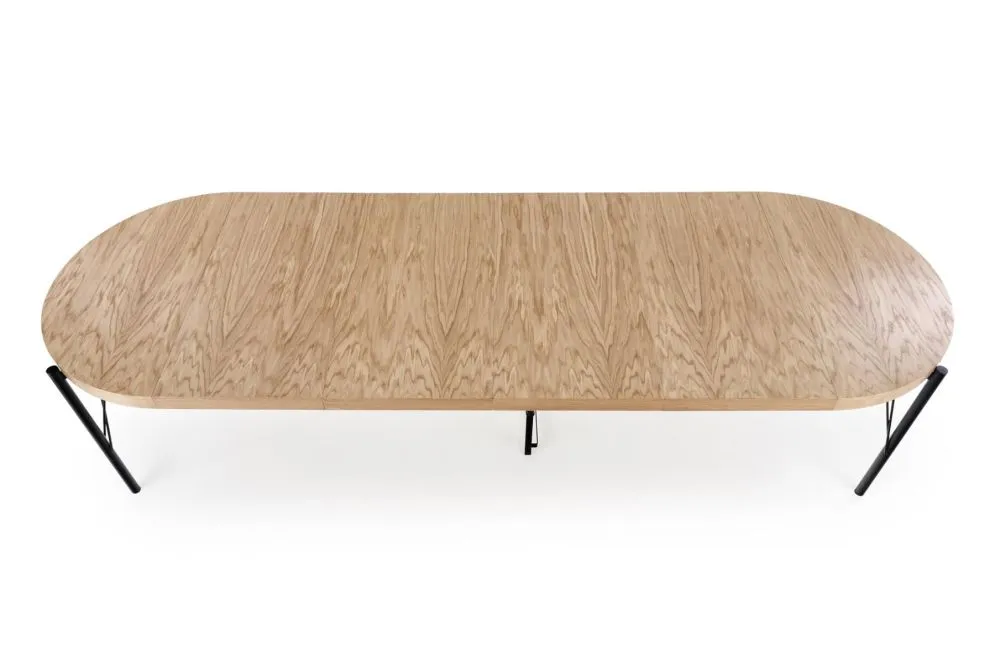 Stół INFERNO 100(300)x100 dąb/czarny rozkładany w stylu loft | MIRAT. styl LOFT