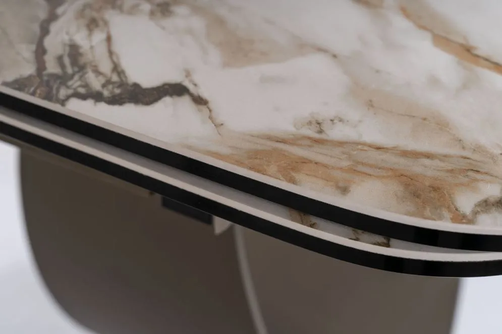 Stół INFINITY CERAMIC 160(240)x95 biały/brązowy I sklep meblowy MIRAT. styl GLAMOUR