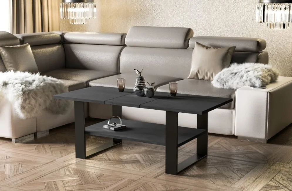 Ława INGA 110x65 beton ciemny industrialna I sklep meblowy MIRAT. styl LOFT
