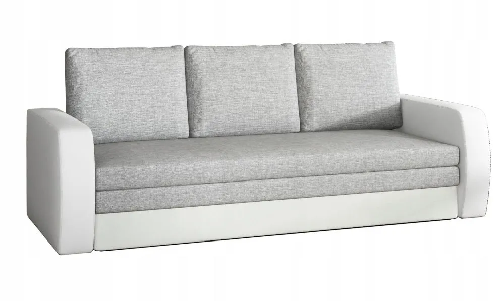 Sofa rozkładana z funkcją spania INVERSA szara/biała z pojemnikiem | MIRAT.