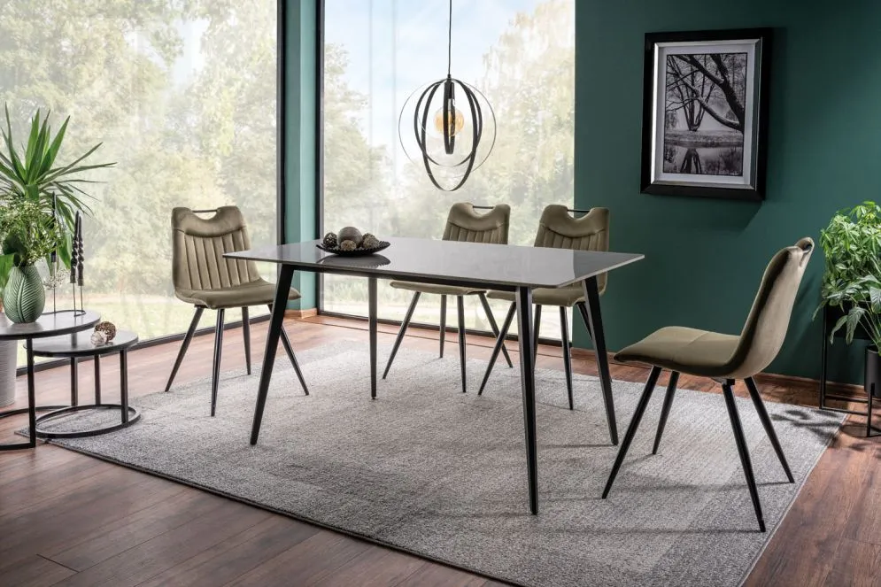 Stół IVY 140x80 szary/czarny mat I sklep meblowy MIRAT. styl LOFT