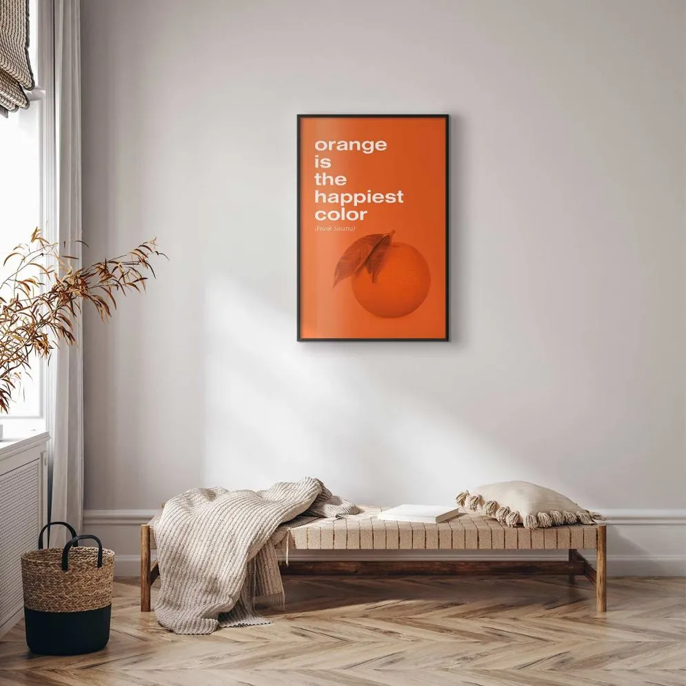 Plakat The Happiest Colour 60x90 cm z ramą czarną bez marginesu | MIRAT.
