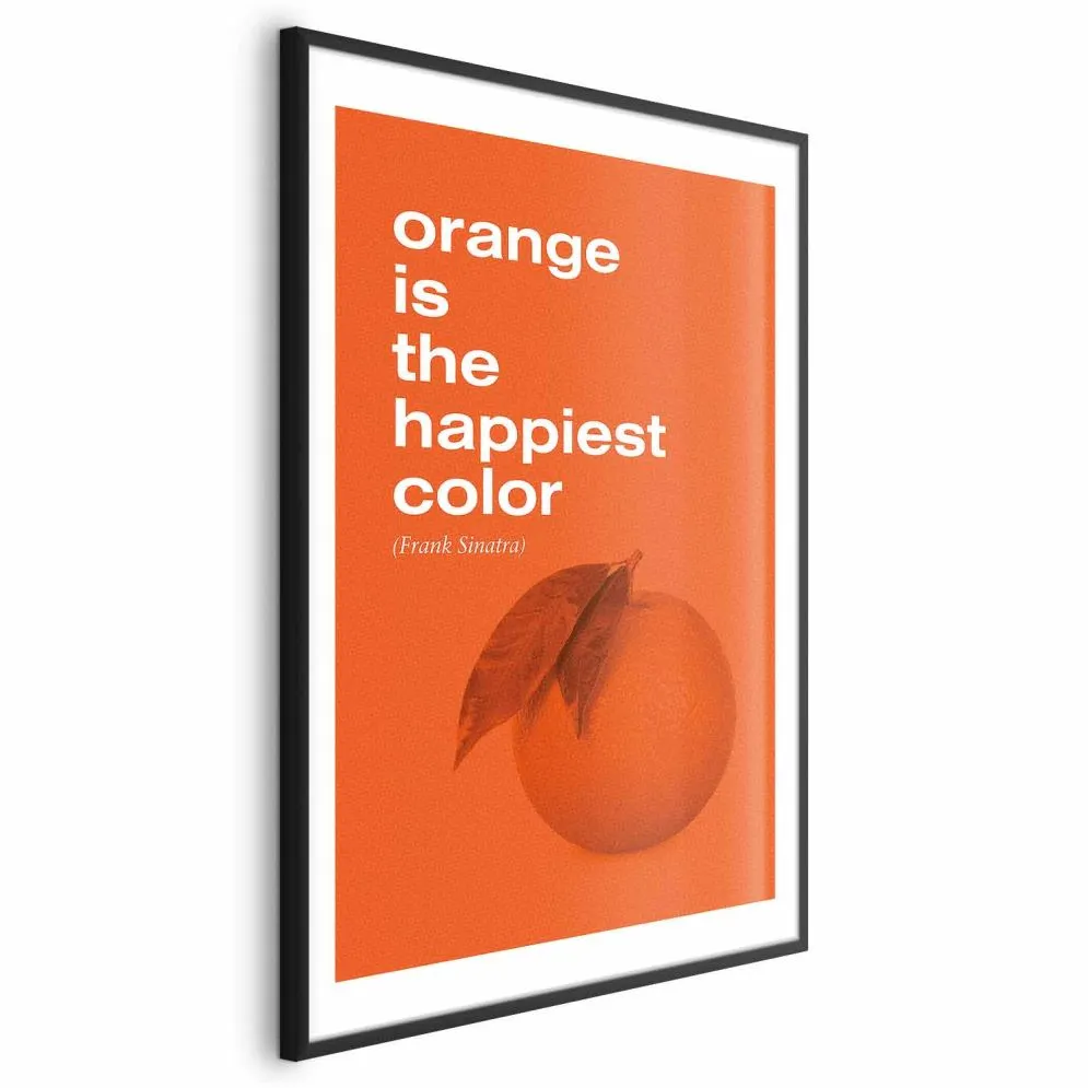 Plakat The Happiest Colour 21x30 cm z ramą czarną z marginesem | MIRAT.