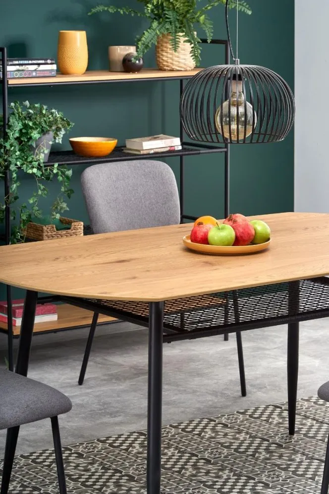 Stół JACKSON 160x90 dąb/czarny do salonu w stylu loft | MIRAT. styl LOFT