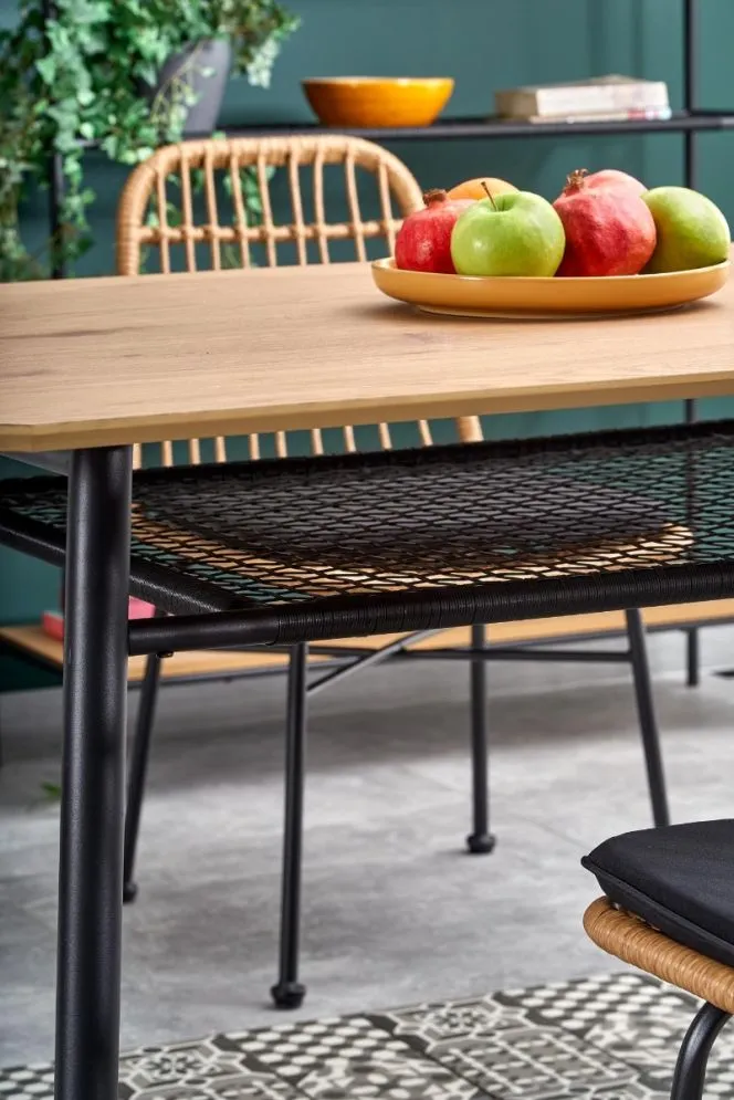 Stół JACKSON 160x90 dąb/czarny do salonu w stylu loft | MIRAT. styl LOFT
